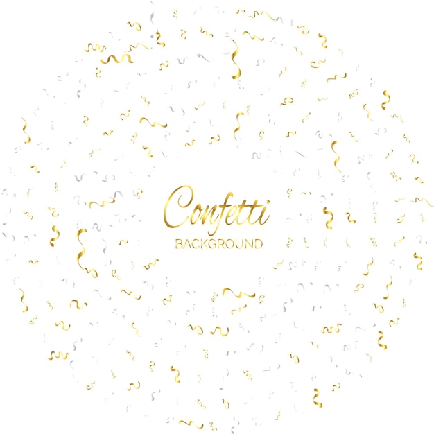 Golden Confetti and Streamer Ribbon Falling on Transparent Background – Free Download