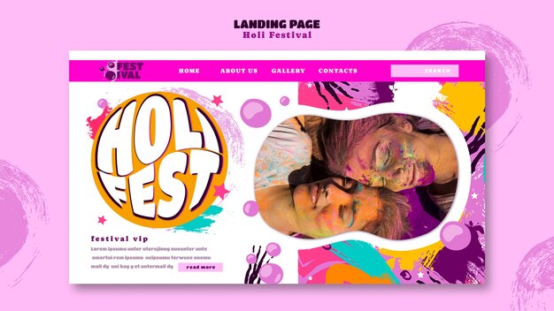 Holi Festival Celebration Landing Page – Free Download