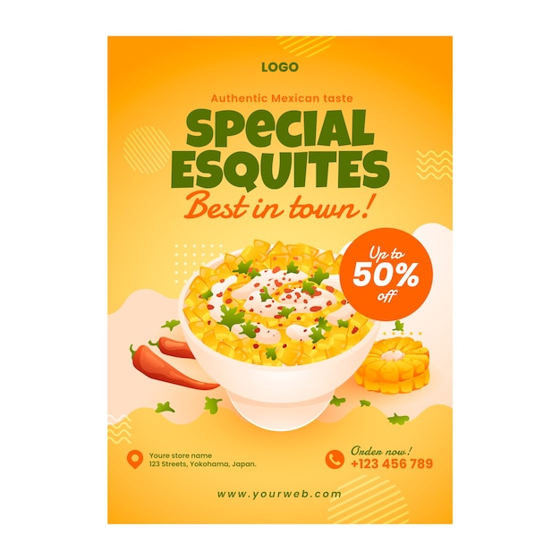 Gradient Esquites Poster Template – Free Download, Download Free Stock Photo