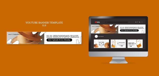 11.11 Flash Sale YouTube Banner Template – Free Download