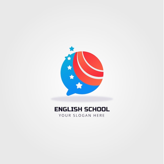 Gradient English School Logo Design – Free Stock Photo, Download for Free