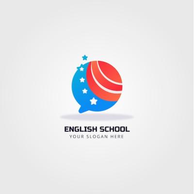 Gradient English School Logo Design – Free Stock Photo, Download for Free