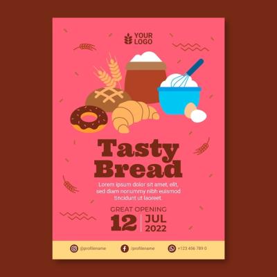 Flat Design Minimal Bakery Poster Template – Free Download