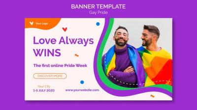 Love Always Wins Banner Template – Free Download