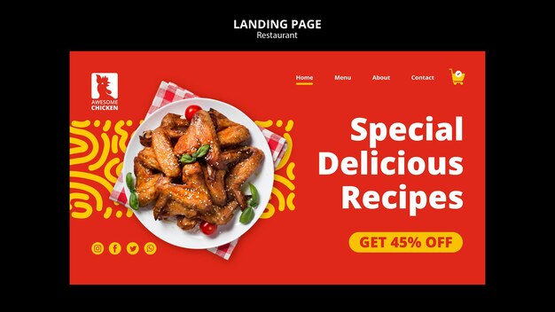 Restaurant Concept Landing Page Template – Free Download