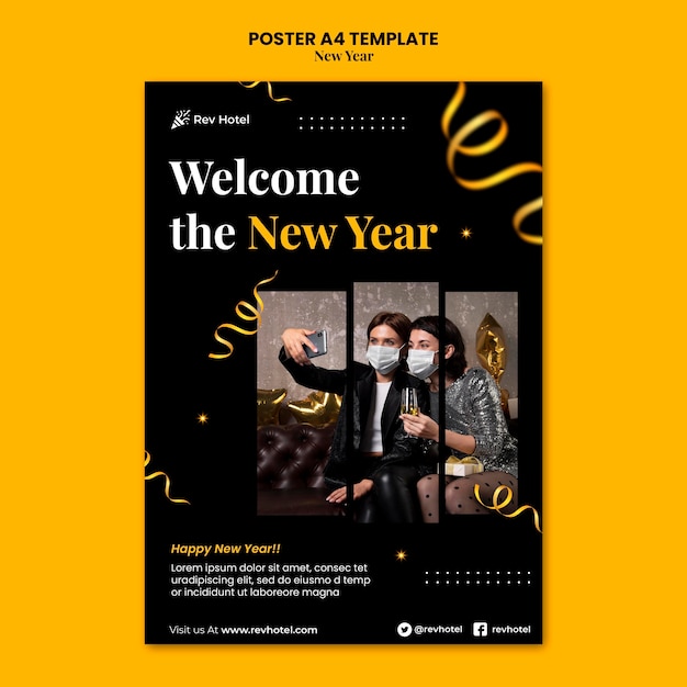 Festive New Year Eve Print Template – Download Free Stock Photo