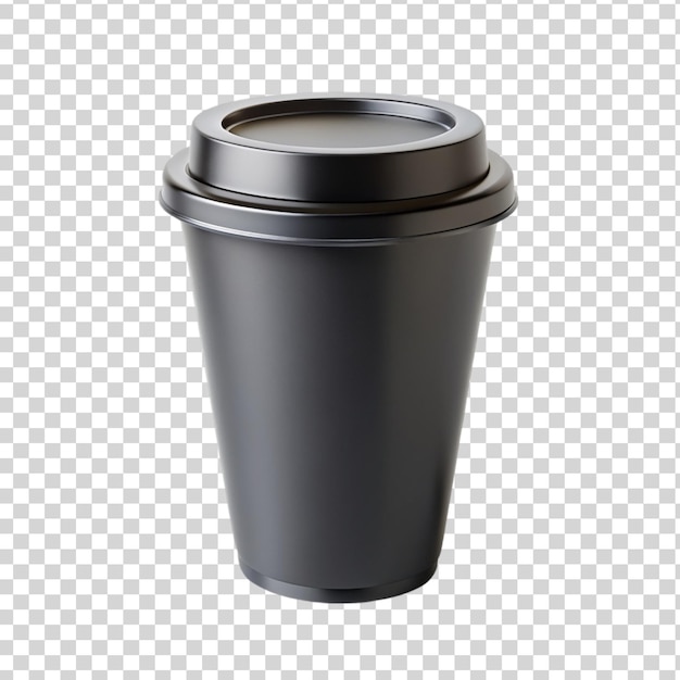 Black Blank Paper Coffee Cup Mockup on Transparent Background – Download Free Stock Photo