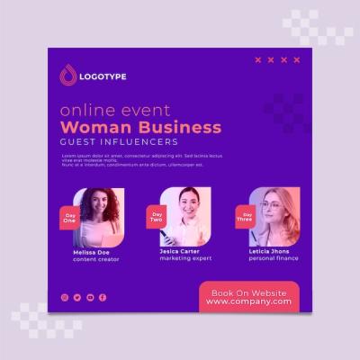 Businesswoman Flyer Square Template – Download Free Stock Photo