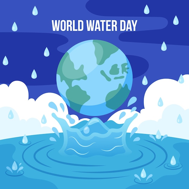 Flat World Water Day Illustration – Free Download