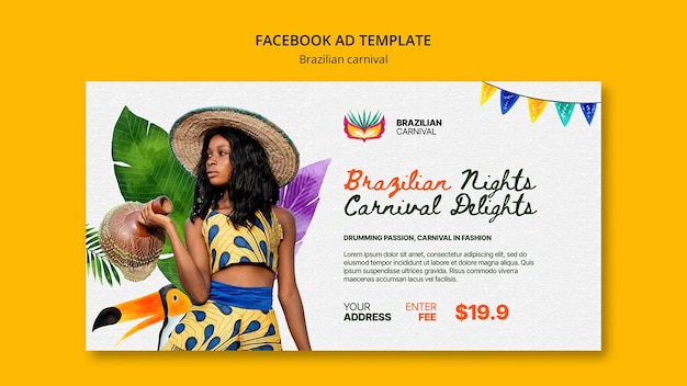 Brazilian Carnival Celebration Facebook Template – Download Free Stock Photo