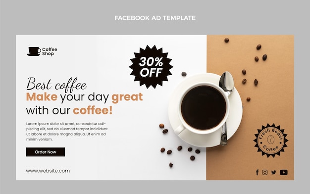 Flat Minimal Coffee Shop Social Media Promo Template – Free Download