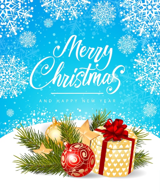 Merry Christmas and New Year Inscription – Free to Download