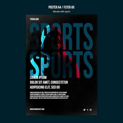 Dynamic Sport Ad Poster Template – Free Download