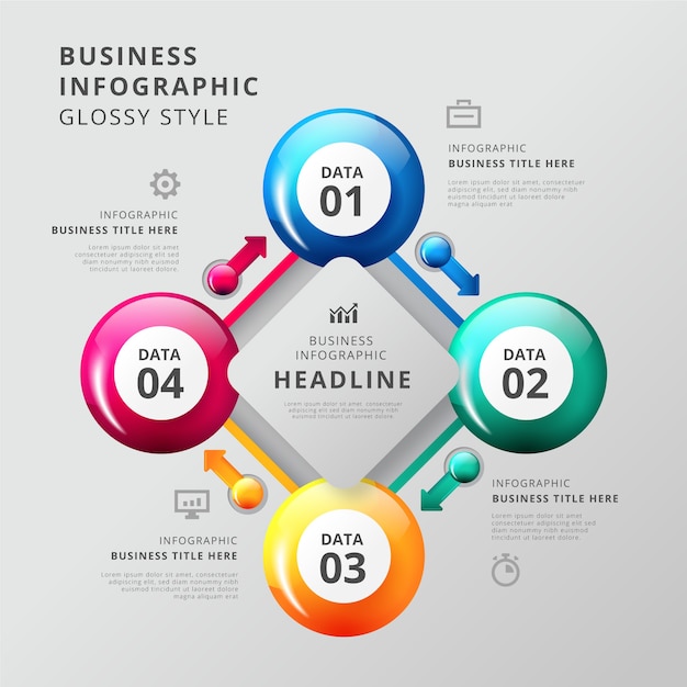 Glossy Infographic Template Steps – Free Download