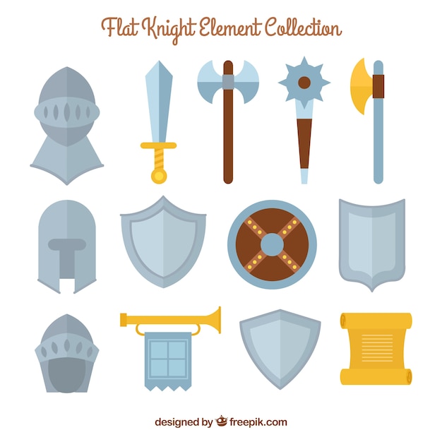 Flat Knight Element Collection – Download Free Stock Photos