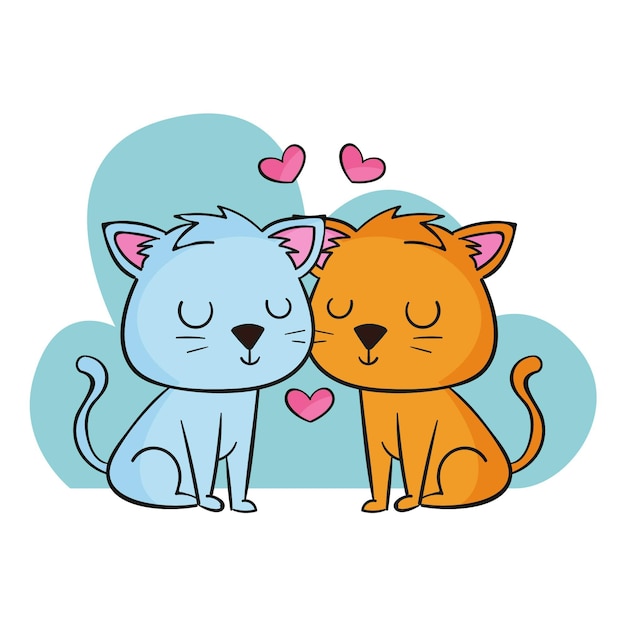 Hand Drawn Valentine’s Day Animal Couple – Free Download