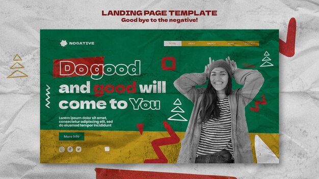 Negative Landing Page Design Template – Download Free Stock Photo