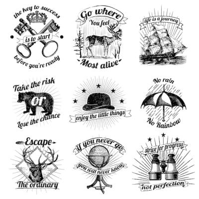 Collection of Vintage Logos and Stickers – Free to Download