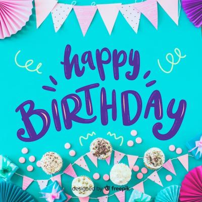 Happy Birthday Lettering Vector Template – Free Download