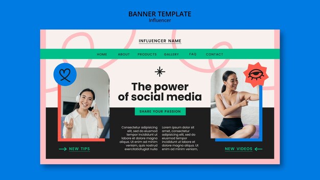 Flat Design Influencer Template – Free Download