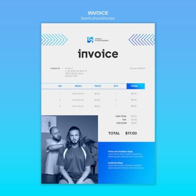 Gradient Physiotherapy Invoice Template – Free Download