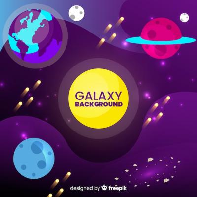 Colorful Galaxy Background in Flat Design – Free Download