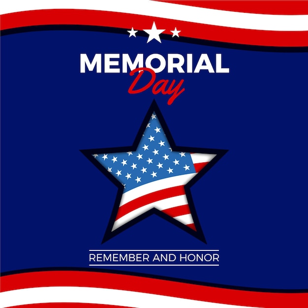 USA Memorial Day Flat Illustration – Download Free Stock Photo