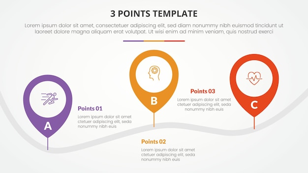 3 Points Stage Template Infographic Concept for Slide Presentation – Free Stock Photo Download