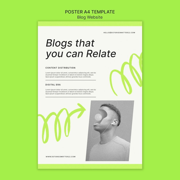 Minimal Blog Website Poster – Free to Download PSD Template