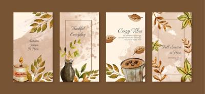 Watercolor Autumn Instagram Stories Collection – Free Download