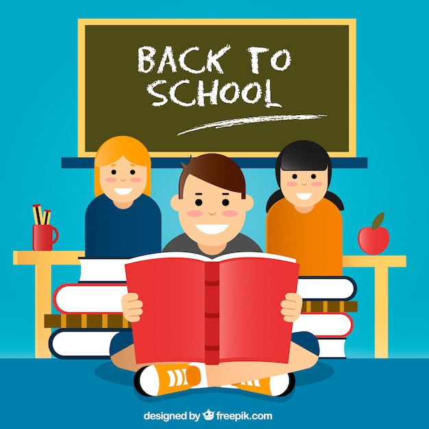 Back to School Background with Children – Free Download