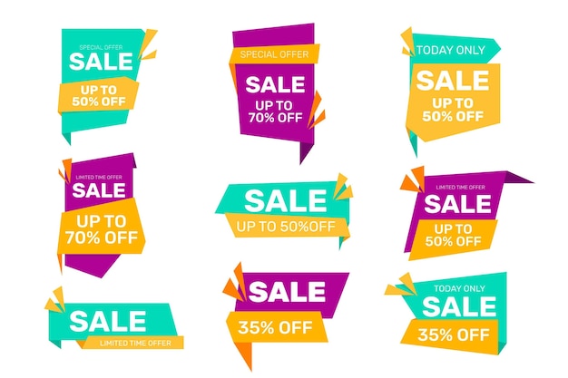 Flat Sale Badges Collection – Free Download for Your Projects