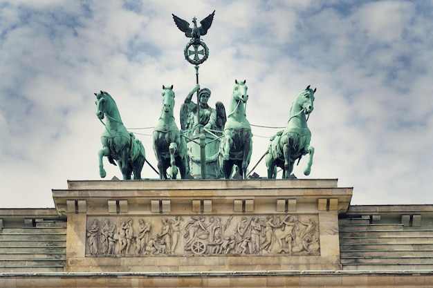 Quadriga at Brandenburg Gate Against a Dramatic Cloudy Sky – Free Download