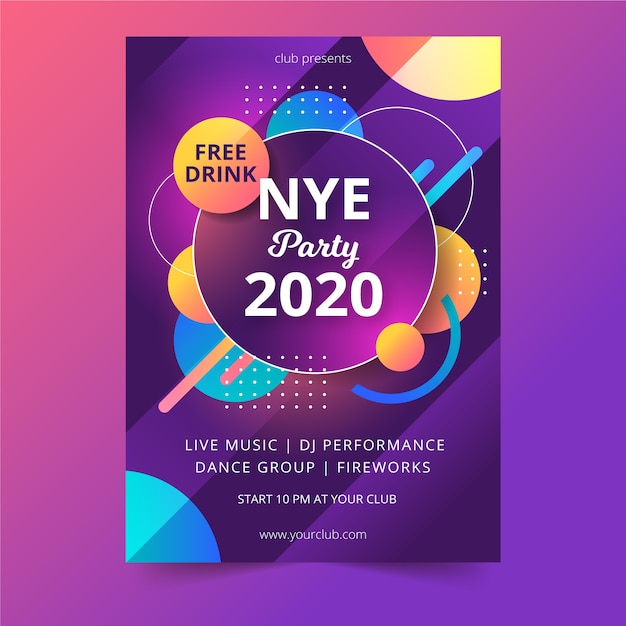 Abstract New Year 2020 Party Flyer Template – Free Download