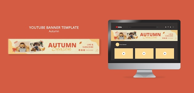 Autumn Season YouTube Banner Template – Free Download