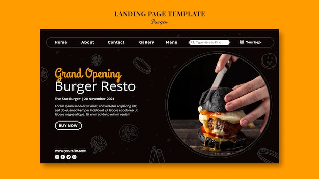 Landing Page Template for Burger Bistro – Free Download