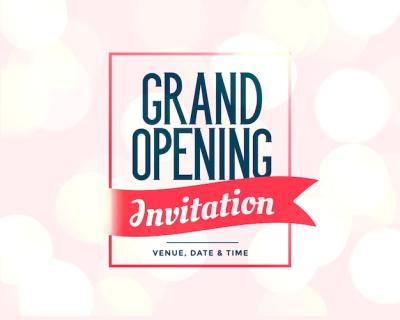 Grand Opening Invitation Template with Event Details – Free Download