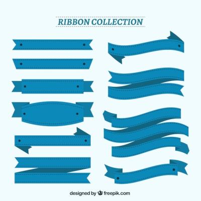 Blue Vintage Ribbons Collection – Free Download