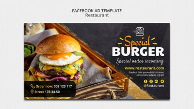 Delicious Burger Restaurant Facebook Template – Free to Download