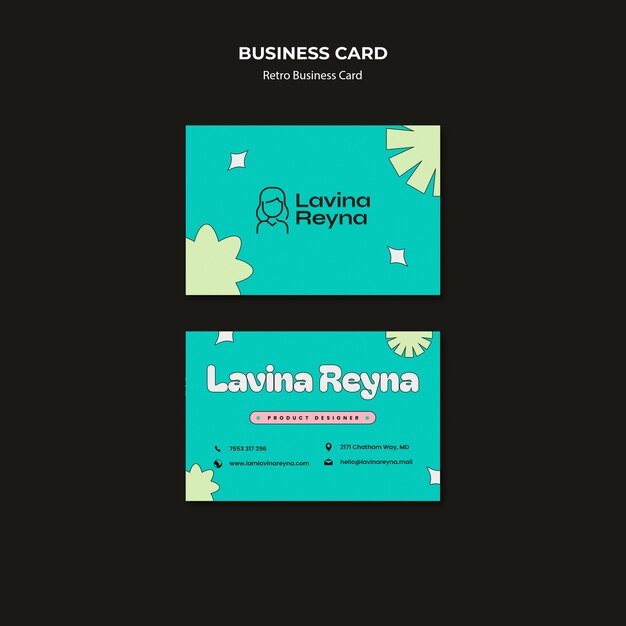 Retro Business Card Flat Design – Free Stock Photo for Download