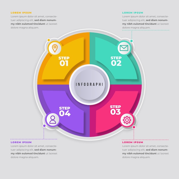 Flat Design Infographic Steps – Free to Download