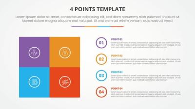 4 Points Stage Template Infographic Concept for Slide Presentations – Free Download