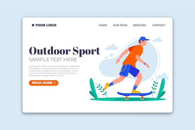 Outdoor Sports Landing Page Template – Free Download