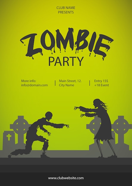 Zombie Party Flyer Design – Download Free Stock Photo