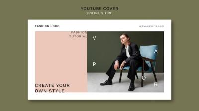 YouTube Cover Template for Minimalistic Online Fashion Store – Free Download