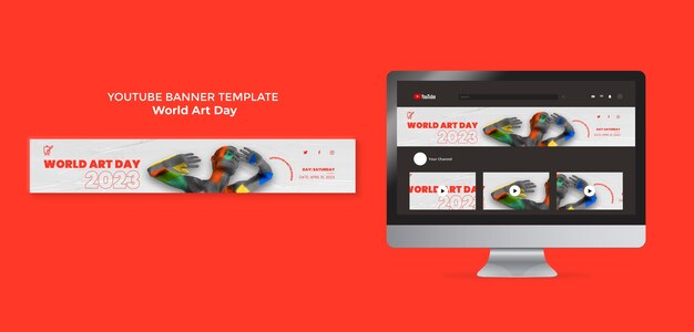 World Art Day YouTube Banner Template – Free Download