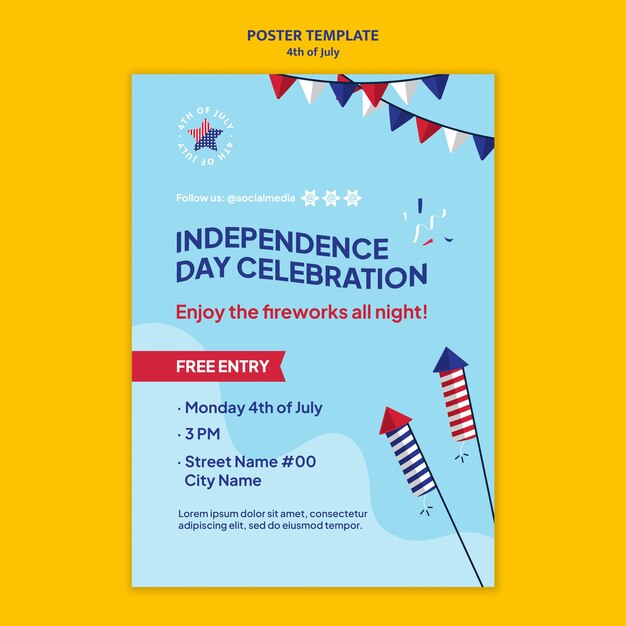 4th of July Poster Template – Free Download | PSD Templates