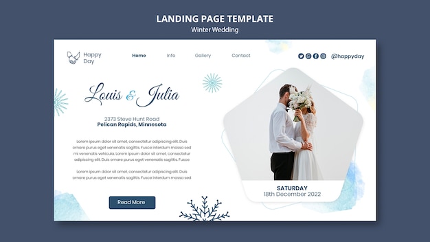 Flat Design Wedding Template – Free Download