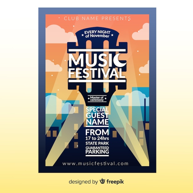 Music Festival Poster Gradient Illustration – Free Download