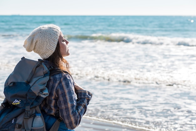 Woman Enjoying the Ocean Breeze – Free Download